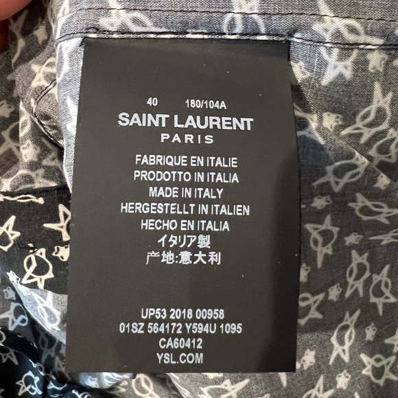 Men’s Yves Saint Laurent YSL patterned button down shirt, size Medium (US 40) - Picture 4 of 4